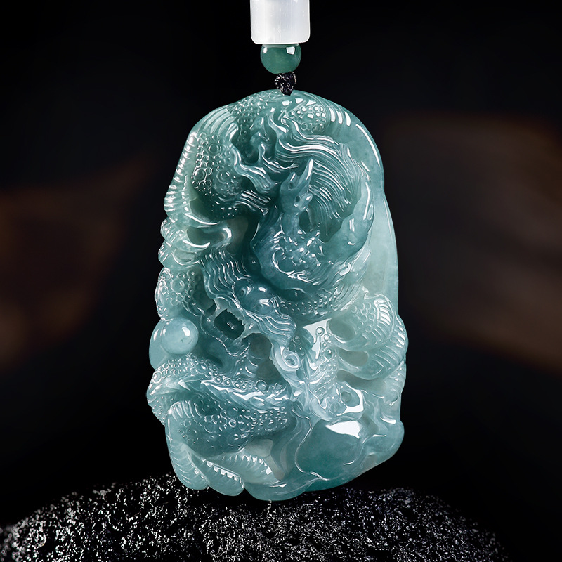 Women'S Accessories And Jewelry - Doğal Birmanya Jadeite Ejderha Kolye Kolye