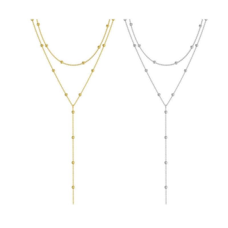 Women'S Accessories For Formal Wear - J78F Şık Çok Sıralı Zincir Kolye