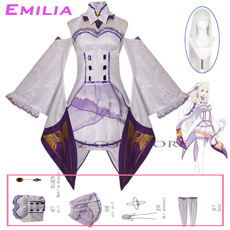 Emilia Cosplay Anime Re Zero K - Women'S Anime Accessories incelemesi ve fiyatı